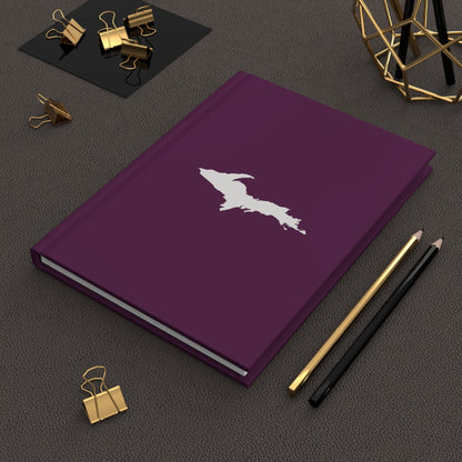 Michigan Upper Peninsula Hardcover Journal (Tyrian Purple w/ UP Outline) | Ruled - 150pgs