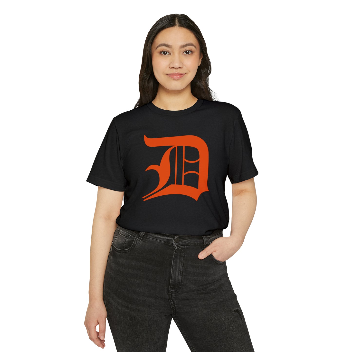 Detroit 'Old English D' T-Shirt (Maple Leaf Orange) | Unisex Recycled Organic