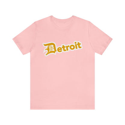 'Detroit' T-Shirt (Gold w/ Old English 'D') | Unisex Standard