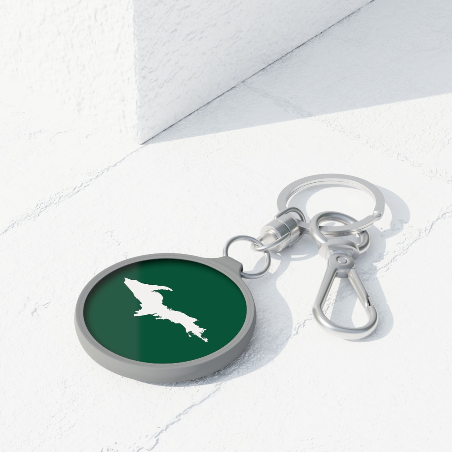 Michigan Upper Peninsula Keyring (w/ UP Outline) | Superior Green