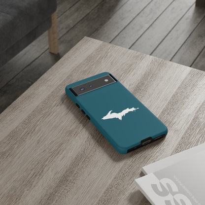 Michigan Upper Peninsula Tough Phone Case (Auburn Hills Teal w/ UP Outline) | Samsung & Pixel Android