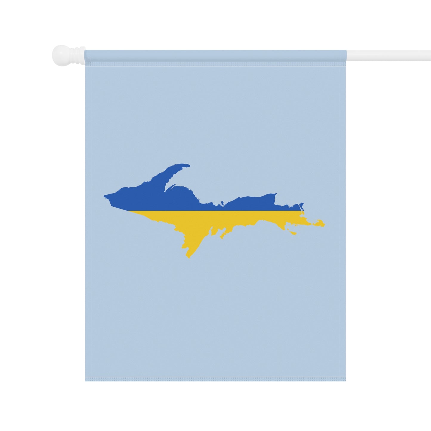 Michigan Upper Peninsula Home & Garden Flag (w/ UP Ukraine Flag) | Light Blue