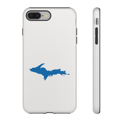 Michigan Upper Peninsula Tough Phone Case (Birch Bark White w/ Azure UP Outline) | Apple iPhone