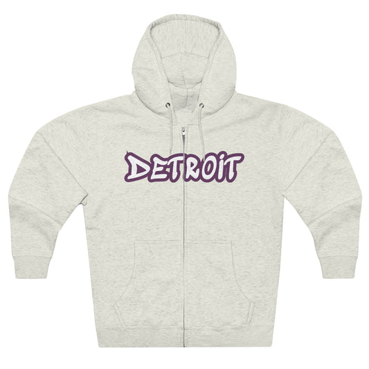 Detroit' Hoodie (Plum Tag Font) | Unisex Full Zip