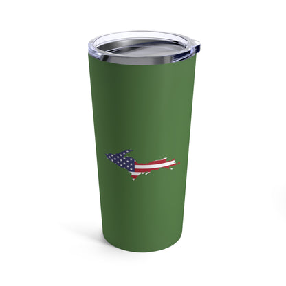 Michigan Upper Peninsula Tumbler (w/ UP USA Flag) | Pine Green - 20oz