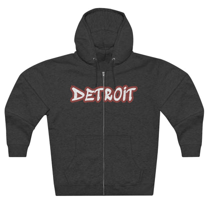 'Detroit' Hoodie (Ore Dock Red Tag Font) | Unisex Full Zip