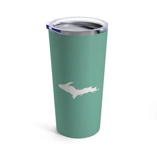 Michigan Upper Peninsula Tumbler (w/ UP Outline) | Metallic Mint Green - 20oz