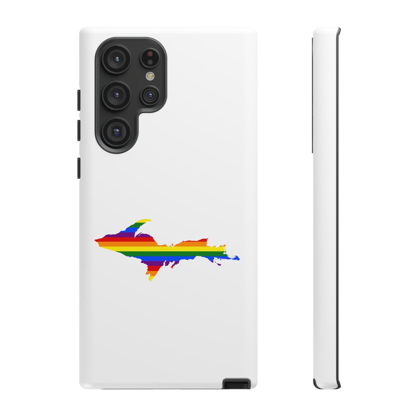 Michigan Upper Peninsula Tough Phone Case (w/ UP Pride Flag Outline) | Samsung & Pixel Android