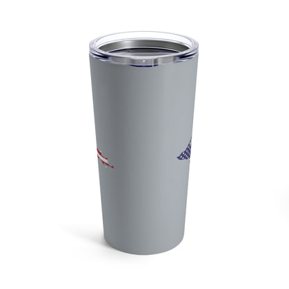 Michigan Upper Peninsula Tumbler (w/ UP USA Flag) | Silver - 20oz