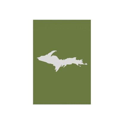 Michigan Upper Peninsula Home & Garden Flag (w/ UP Outline) | Olive Green