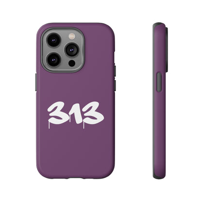 Detroit '313' Tough Phone Case (Plum Tag Font) | Apple iPhone