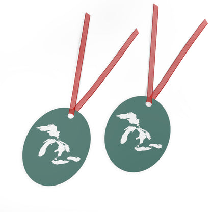 Great Lakes Christmas Ornament | Metal - Copper Green