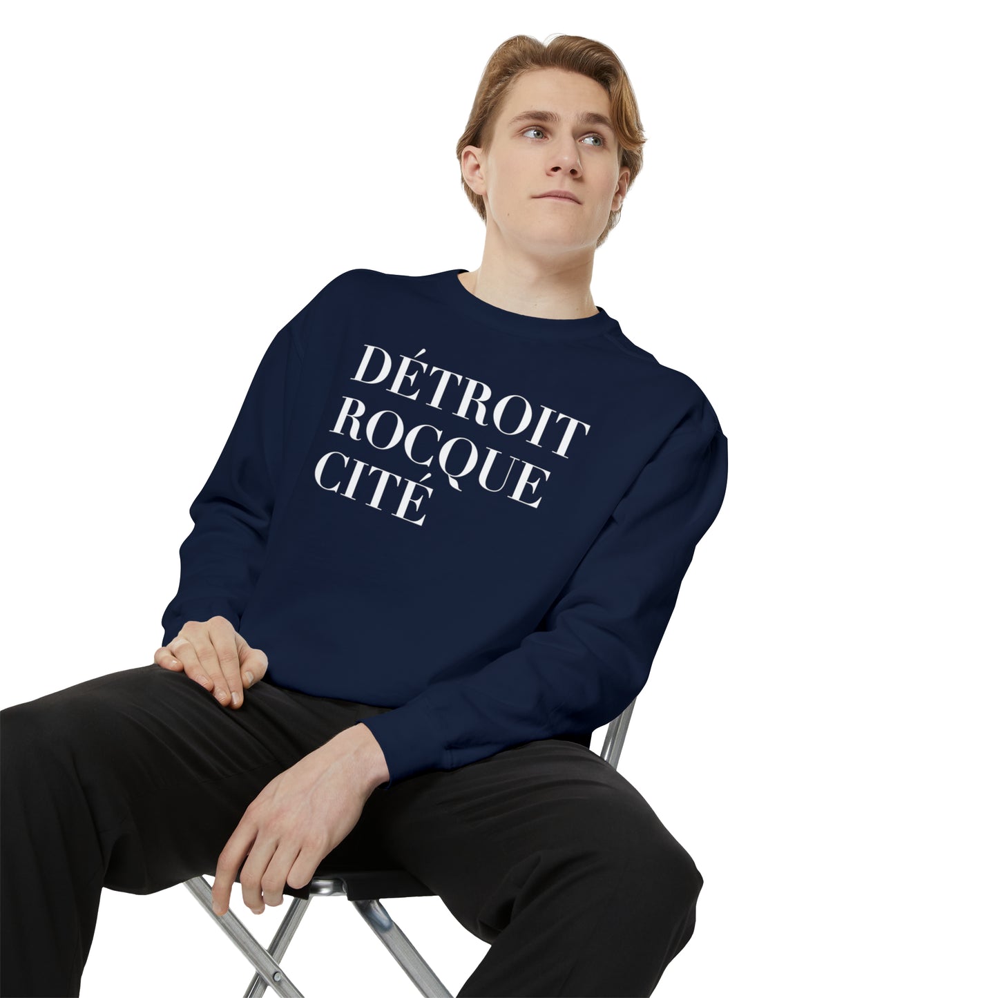 'Détroit Rocque Cité' Sweatshirt | Unisex Garment Dyed