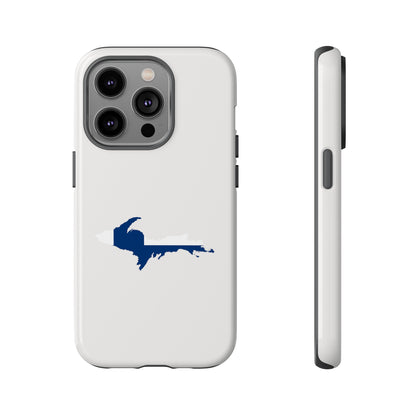 Michigan Upper Peninsula Tough Phone Case (Birch Bark White w/ UP Finland Flag Outline) | Apple iPhone