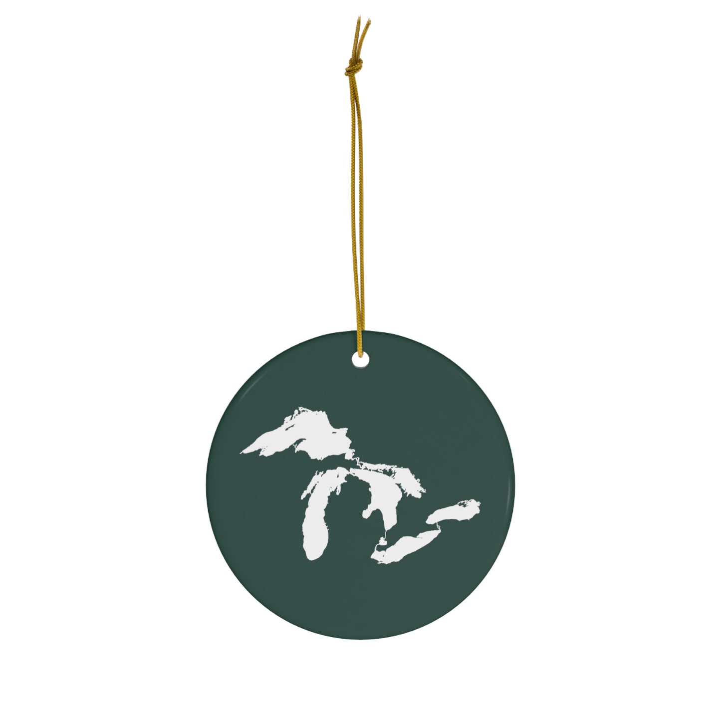 Great Lakes Christmas Ornament (Laconic Green) | Ceramic - 4 Shapes