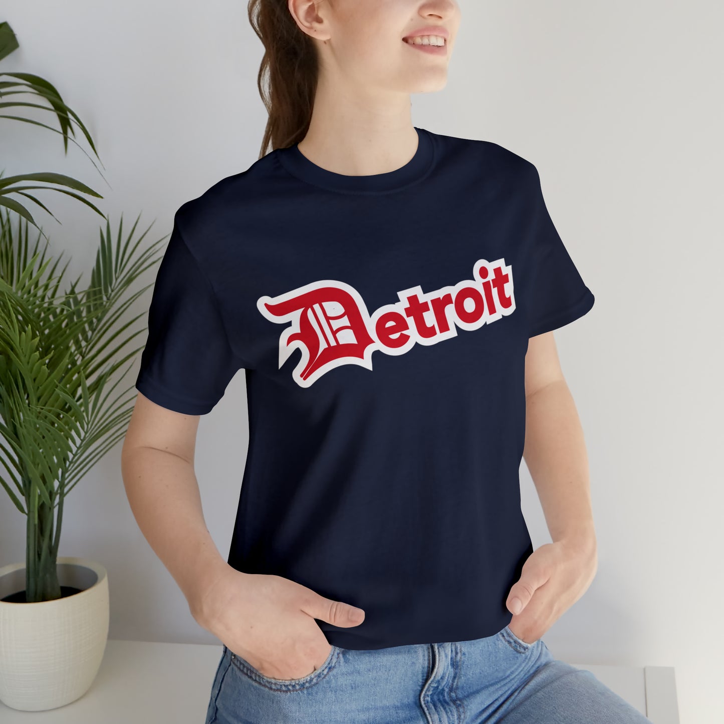 'Detroit' T-Shirt (Aliform Red w/ Old English 'D') | Unisex Standard