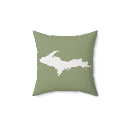 Michigan Upper Peninsula Accent Pillow (w/ UP Outline) | Beachgrass Green