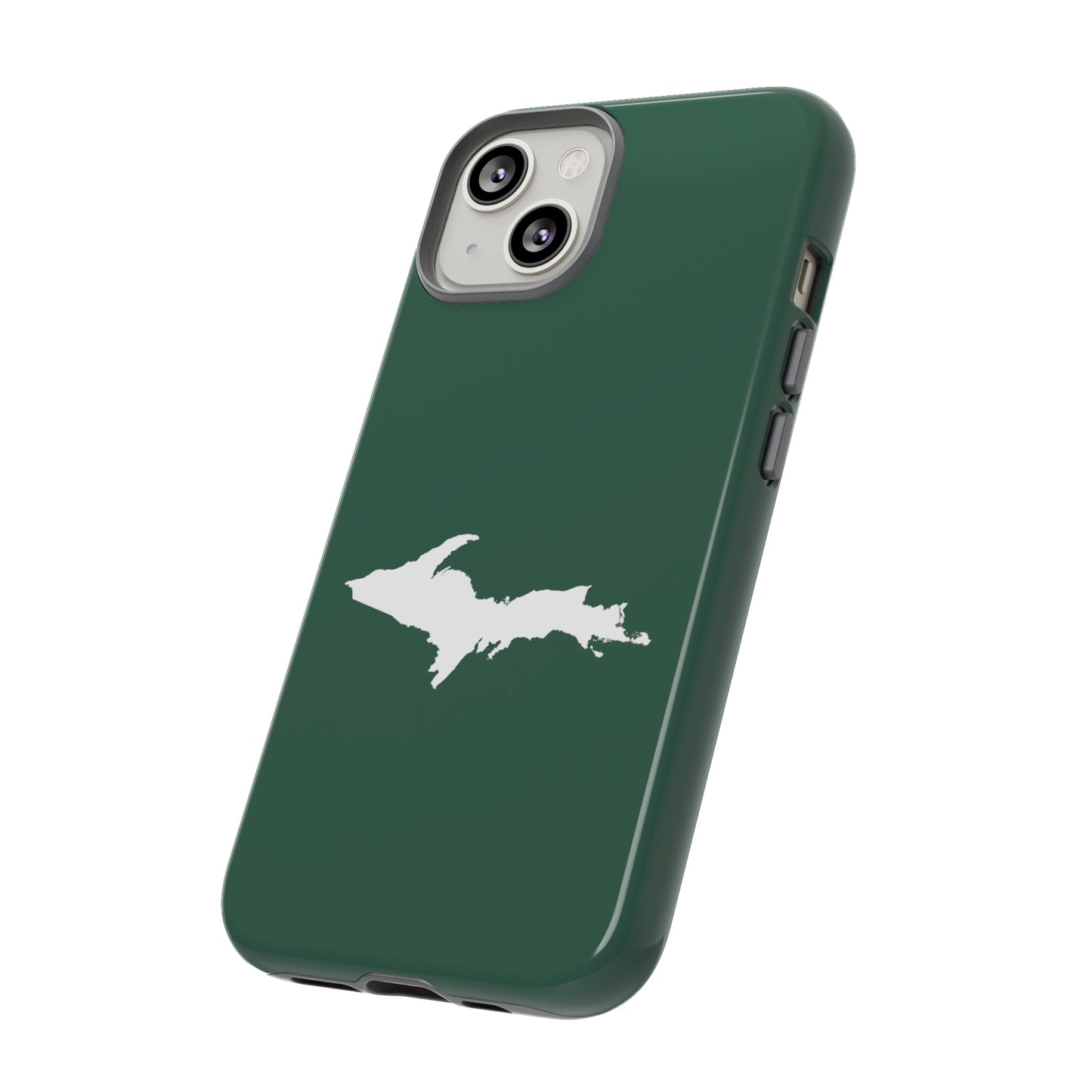 Michigan Upper Peninsula Tough Phone Case (Ginger Ale Green w/ UP Outline) | Apple iPhone