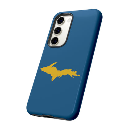 Michigan Upper Peninsula Tough Phone Case (Blueberry w/ Gold UP Outline) | Samsung & Pixel Android