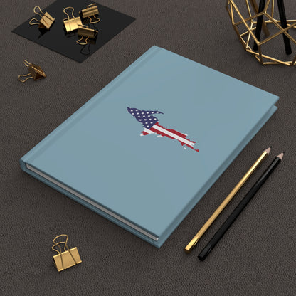 Michigan Upper Peninsula Hardcover Journal (w/ UP USA Flag) | Ruled - Opal Blue