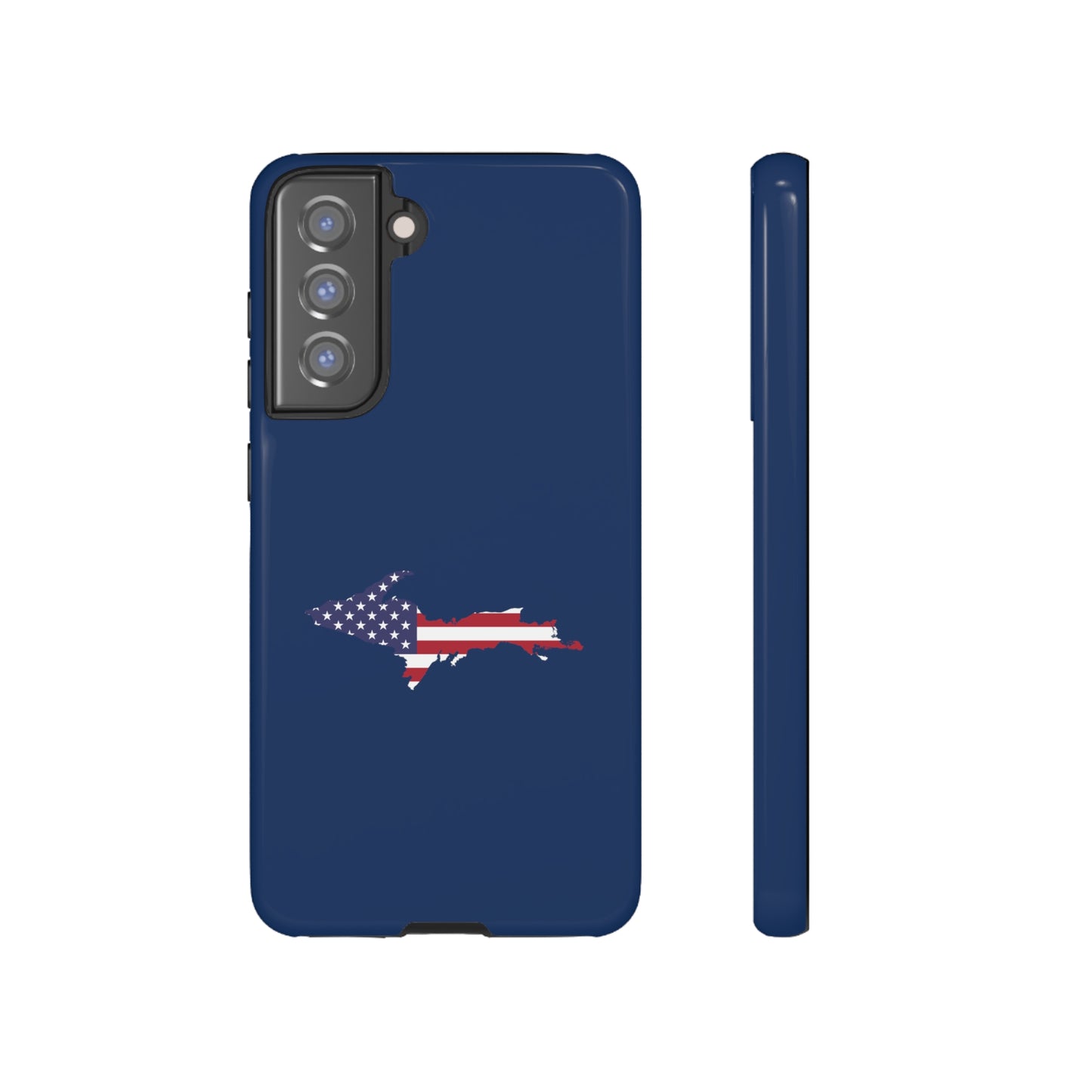 Michigan Upper Peninsula Tough Phone Case (Old Glory Blue w/ UP USA Flag Outline) | Samsung & Pixel Android