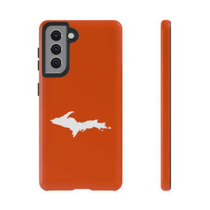 Michigan Upper Peninsula Tough Phone Case (Maple Leaf Orange w/ UP Outline) | Samsung & Pixel Android