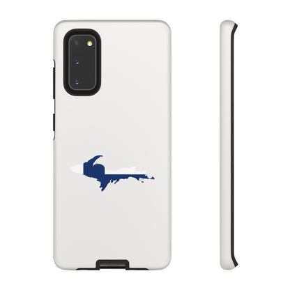 Michigan Upper Peninsula Tough Phone Case (Birch Bark White w/ UP Finland Flag Outline) | Samsung & Pixel Android