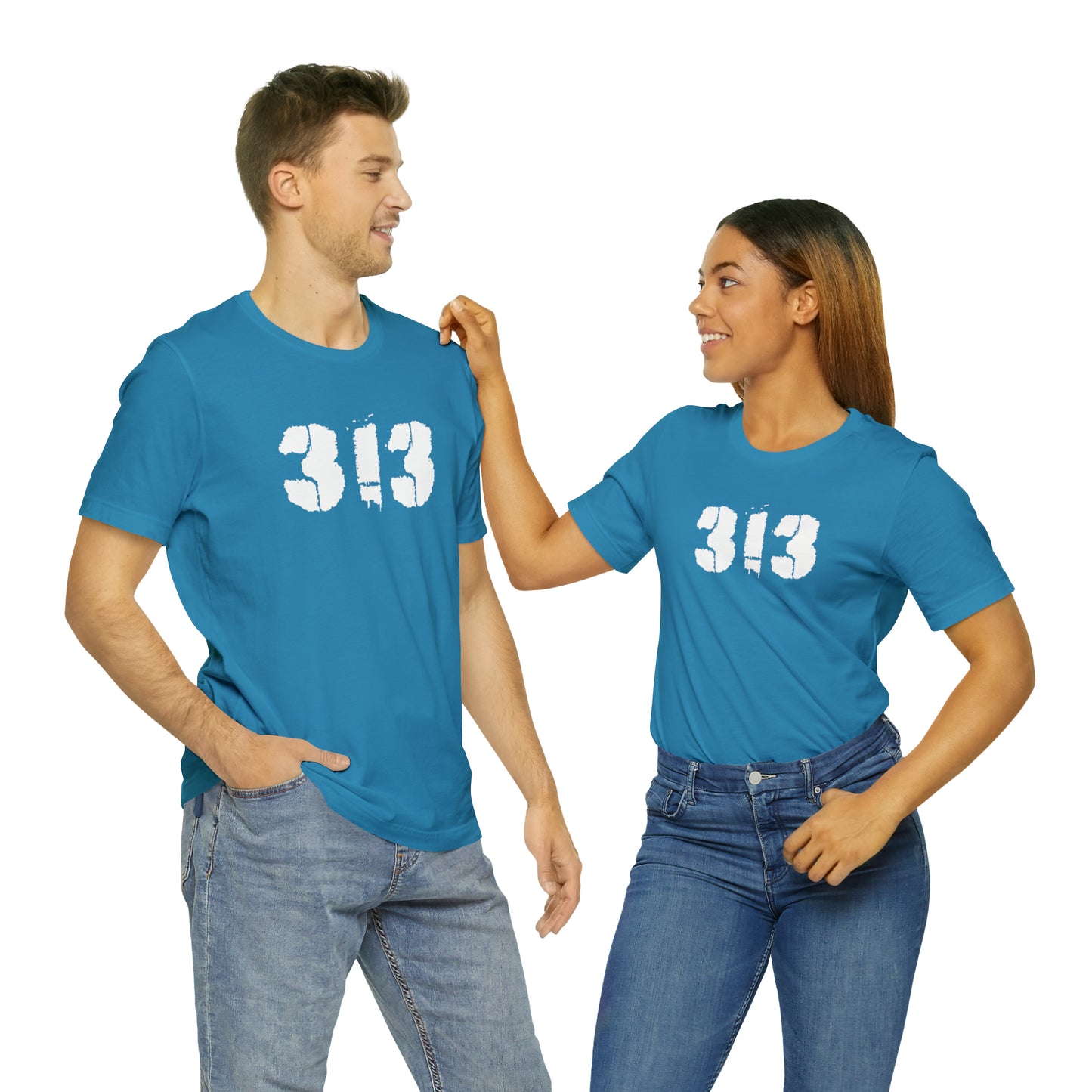 Detroit '313' T-Shirt (Spray Stencil Font) | Unisex Standard Fit