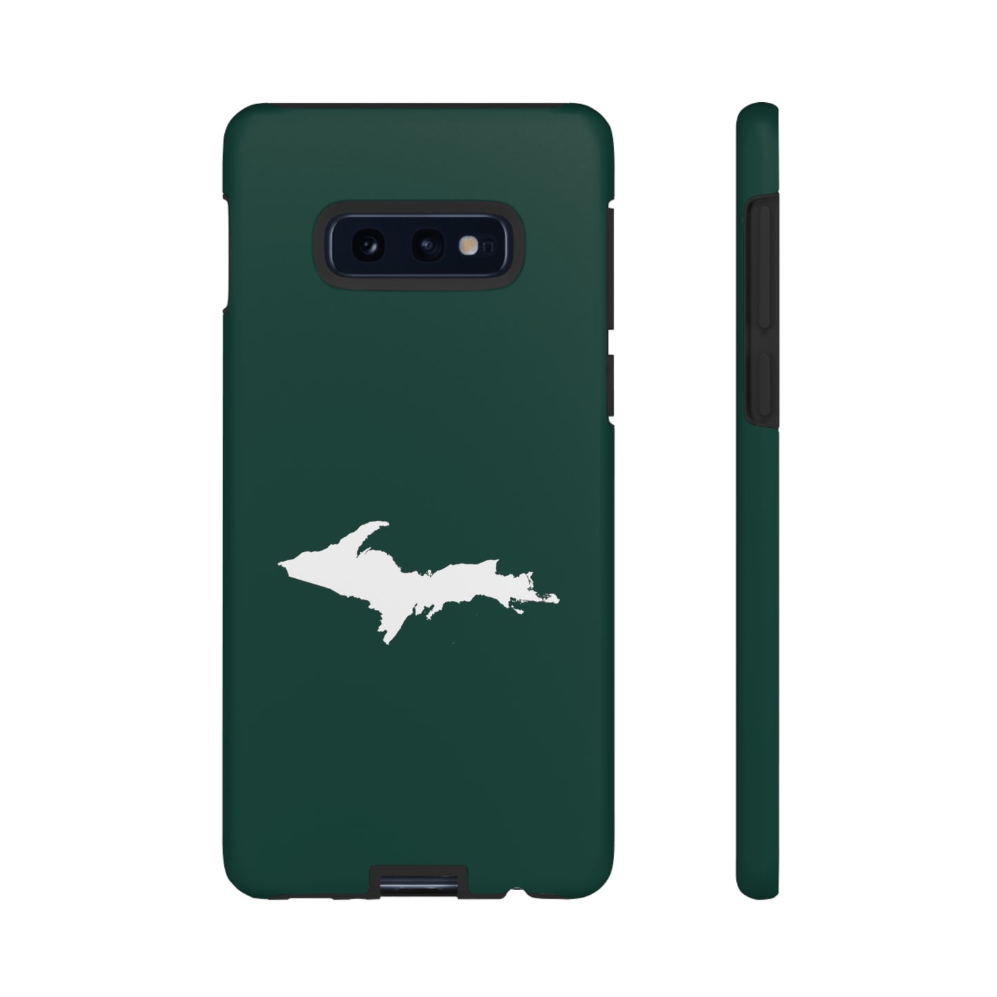 Michigan Upper Peninsula Tough Phone Case (Green w/ White UP Outline) | Samsung & Pixel Android