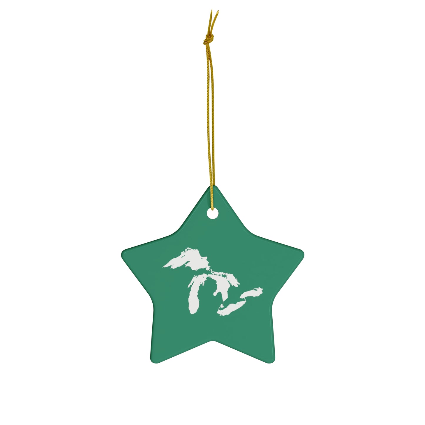 Great Lakes Christmas Ornament (Emerald Green) | Ceramic - 4 Shapes