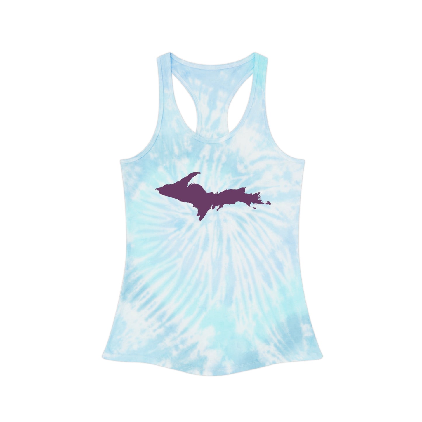 Michigan Upper Peninsula Tank Top (w/ Plum UP Outline) | Tie-Dye Racerback