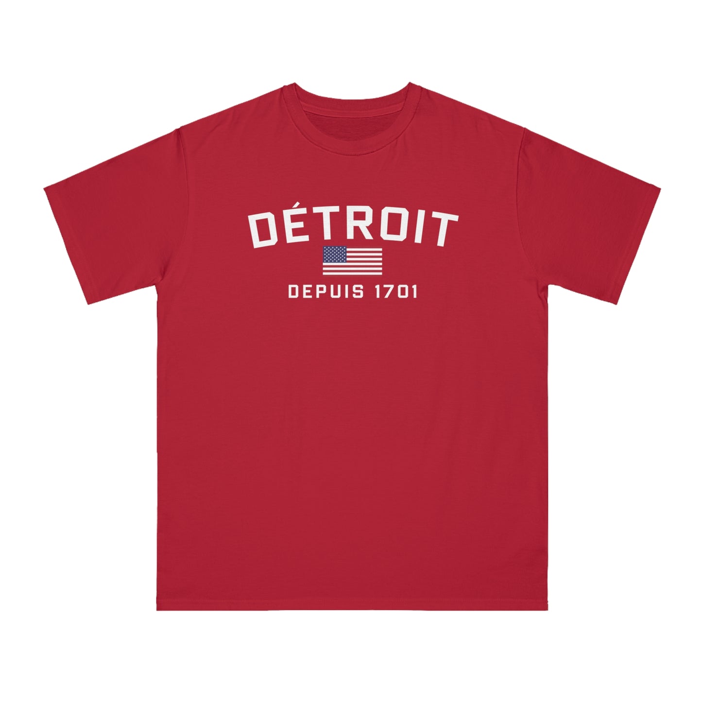 'Détroit Depuis 1701' T-Shirt (w/ USA Flag) | Unisex Organic