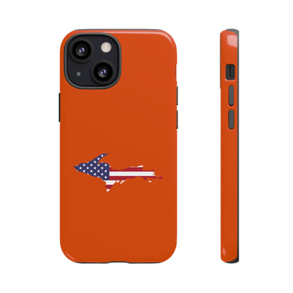 Michigan Upper Peninsula Tough Phone Case (Maple Leaf Orange w/ UP USA Outline) | Apple iPhone