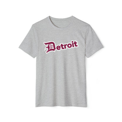 'Detroit' T-Shirt (Ruby Red English 'D') | Unisex Recycled Organic