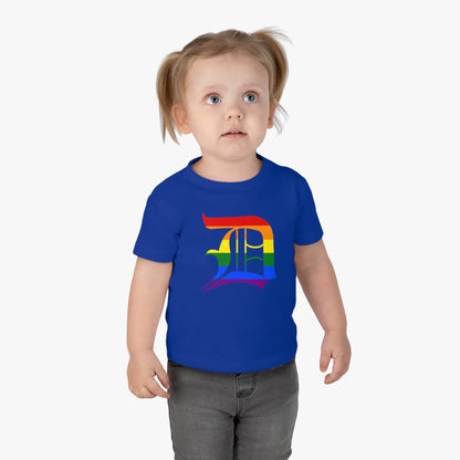 Detroit 'Old English D' Infant T-Shirt (Rainbow Pride Edition) | Short Sleeve