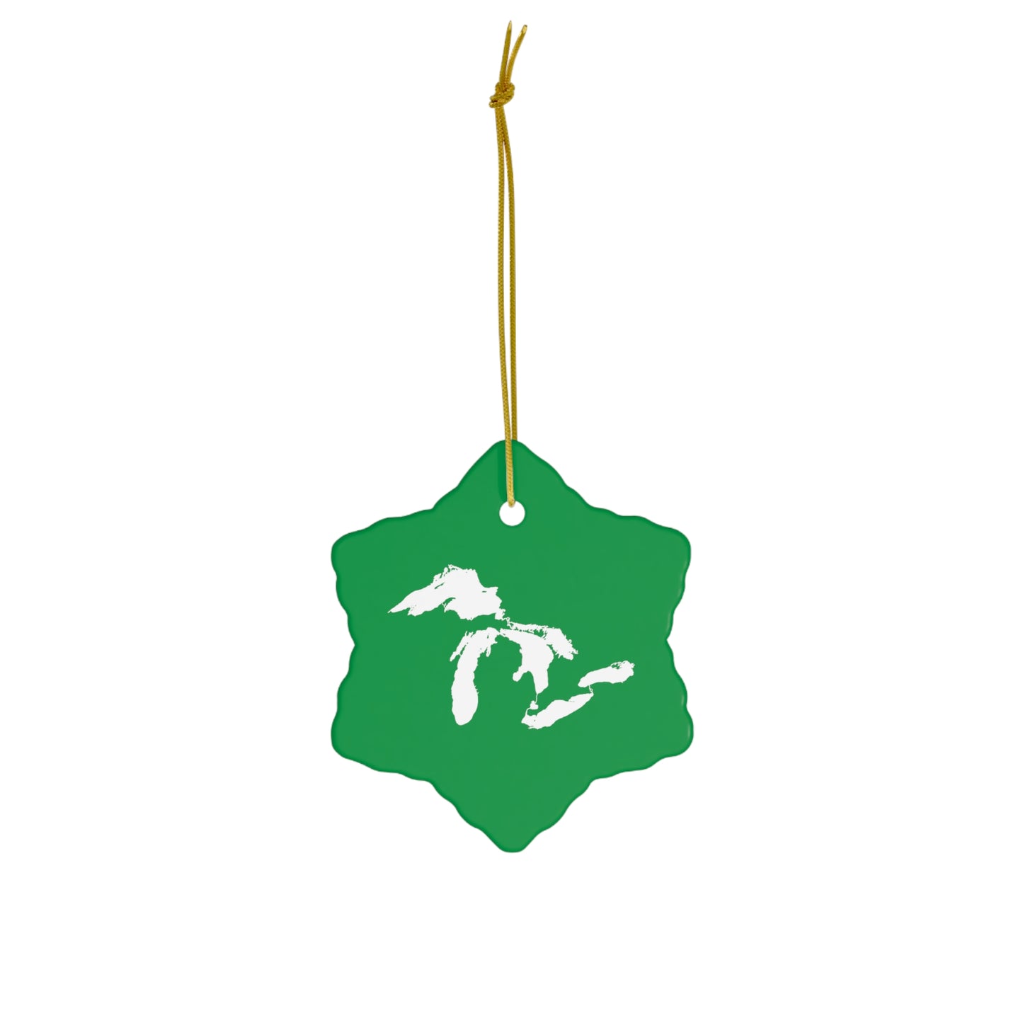 Great Lakes Christmas Ornament (Shamrock Green) | Ceramic - 4 Shapes