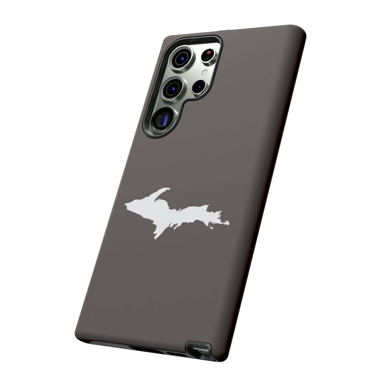 Michigan Upper Peninsula Tough Phone Case (Warren Tank Grey w/ UP Outline) | Samsung & Pixel Android