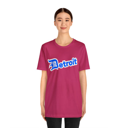 'Detroit' T-Shirt (MotorTown Blue w/ Old English 'D') | Unisex Standard