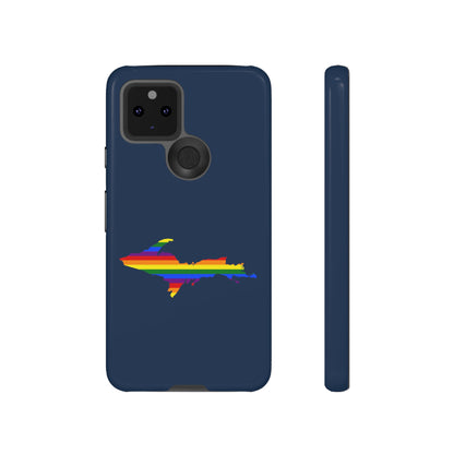 Michigan Upper Peninsula Tough Phone Case (Navy w/ UP Pride Flag Outline) | Samsung & Pixel Android