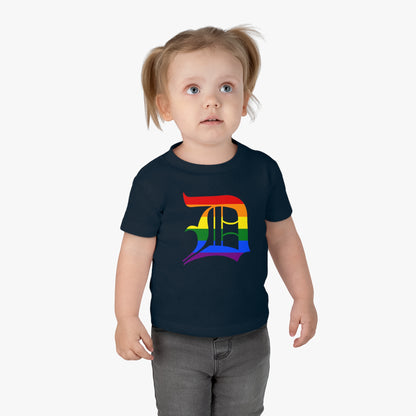 Detroit 'Old English D' Infant T-Shirt (Rainbow Pride Edition) | Short Sleeve