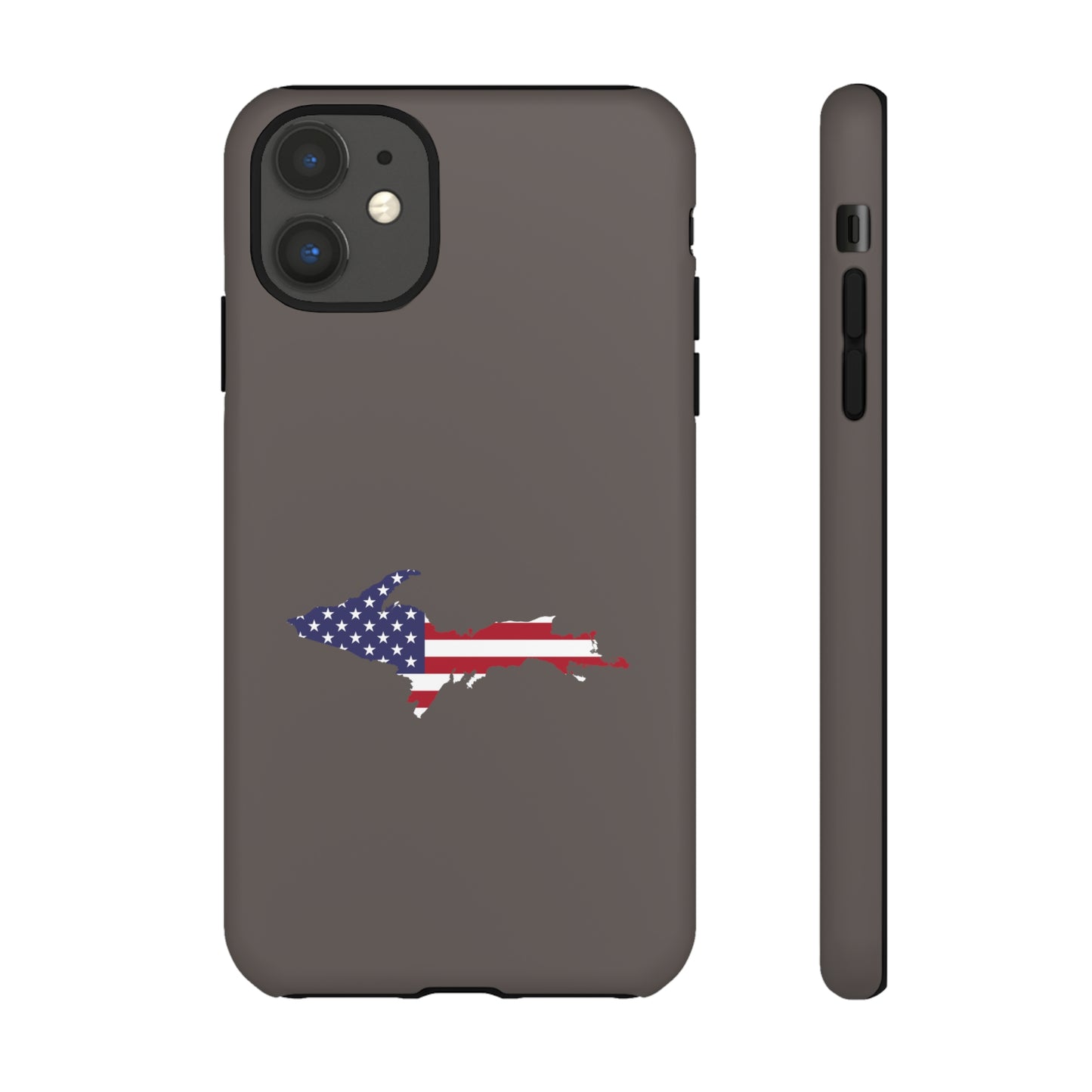 Michigan Upper Peninsula Tough Phone Case (Warren Tank Grey w/ UP USA Outline) | Apple iPhone