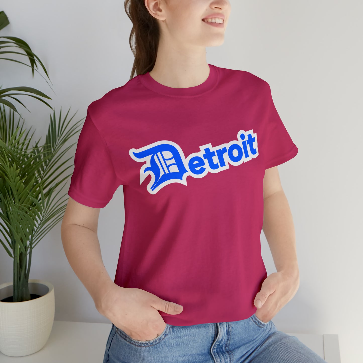 'Detroit' T-Shirt (MotorTown Blue w/ Old English 'D') | Unisex Standard