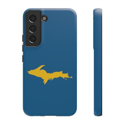 Michigan Upper Peninsula Tough Phone Case (Blueberry w/ Gold UP Outline) | Samsung & Pixel Android