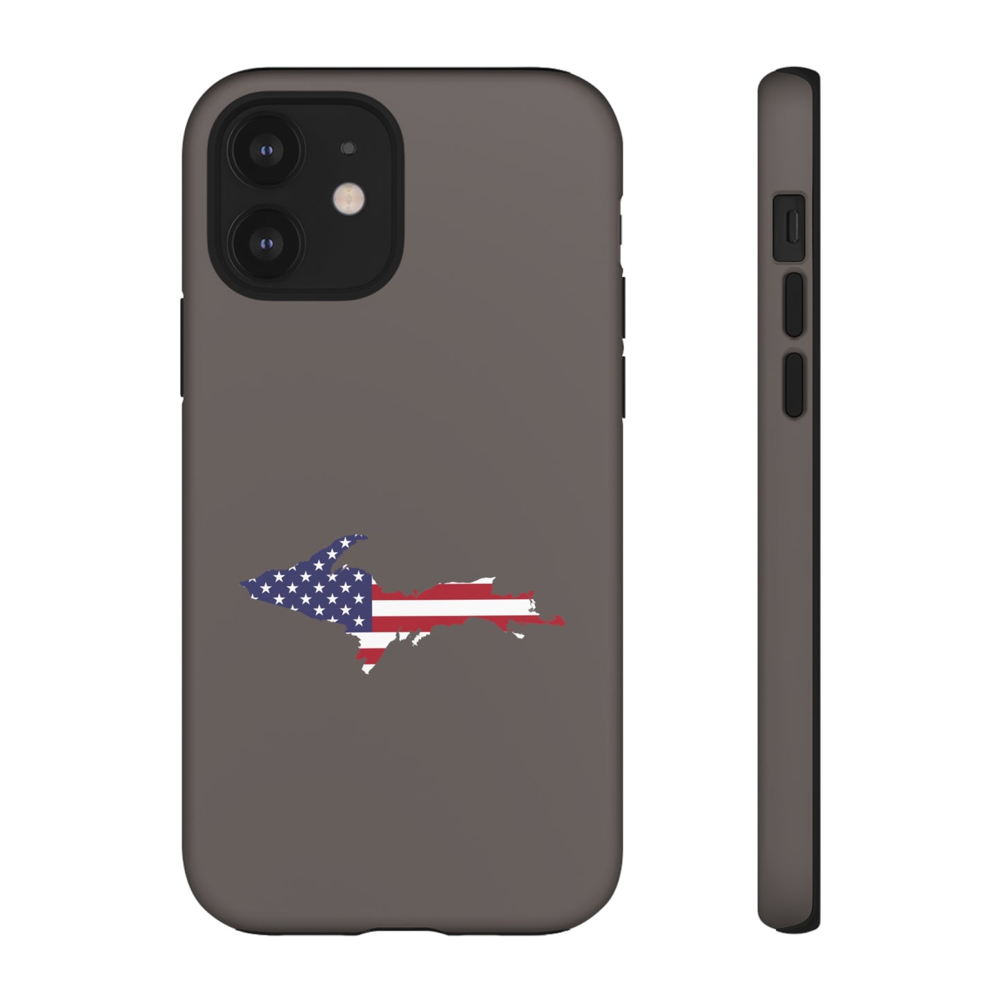 Michigan Upper Peninsula Tough Phone Case (Warren Tank Grey w/ UP USA Outline) | Apple iPhone