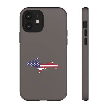 Michigan Upper Peninsula Tough Phone Case (Warren Tank Grey w/ UP USA Outline) | Apple iPhone