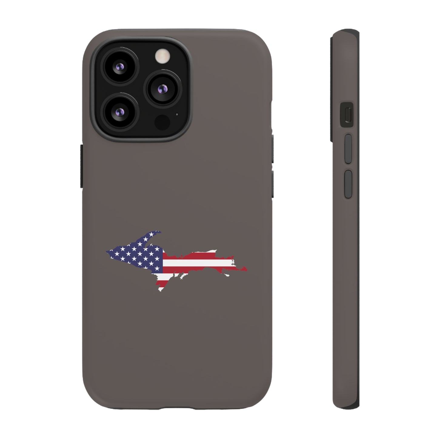 Michigan Upper Peninsula Tough Phone Case (Warren Tank Grey w/ UP USA Outline) | Apple iPhone