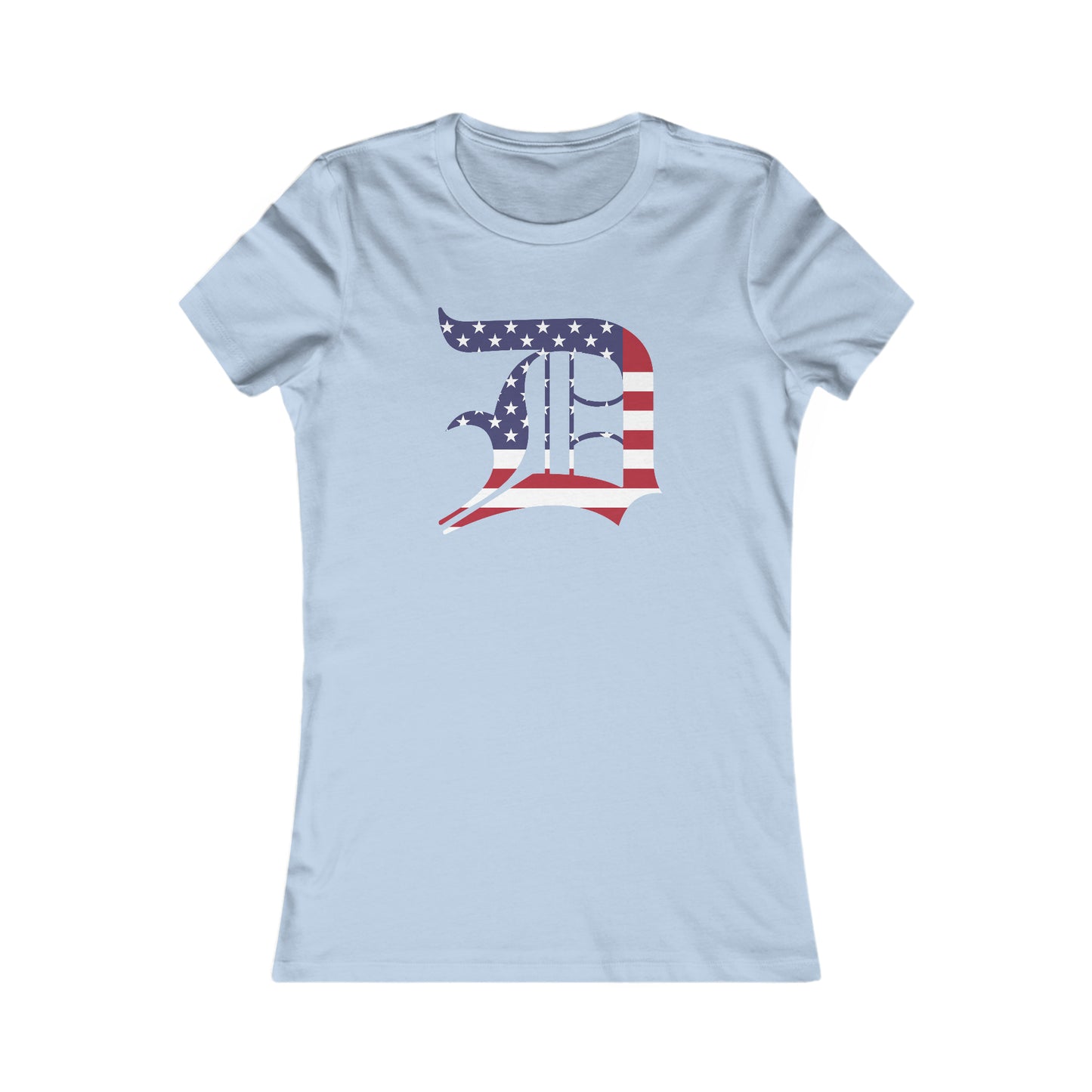 Detroit 'Old English D' T-Shirt (Patriotic Edition) | Women's Slim Fit