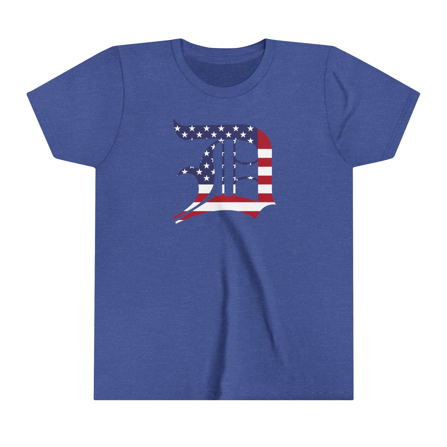 Detroit 'Old English D' T-Shirt (Patriotic Edition) | Youth Short Sleeve