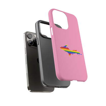 Michigan Upper Peninsula Tough Phone Case ('67 Pink Caddie w/ UP Pride Flag Outline) | Apple iPhone