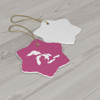 Great Lakes Christmas Ornament (Apple Blossom Pink) | Ceramic